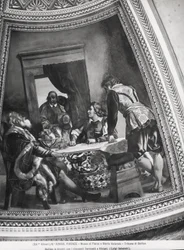 Galileo Galilei (1564-1642) ad Arcetri con i suoi allievi, Evangelista Torricelli (1608-47) e Vincenzo Viviani (1622-1703) dalla Tribuna di Galileo